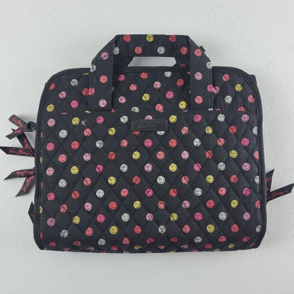Vera Bradley Havana Hanging Organizer Travel Cosmetic Bag Polka Dots Zipper